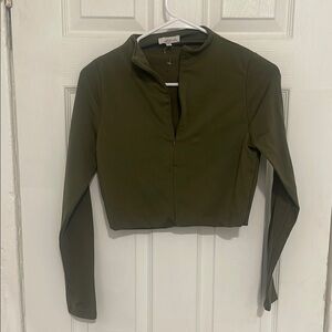 Olive Green Long Sleeve Women's Top